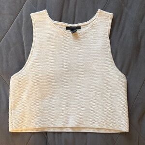 Forever 21 Cream Textured Crop Top